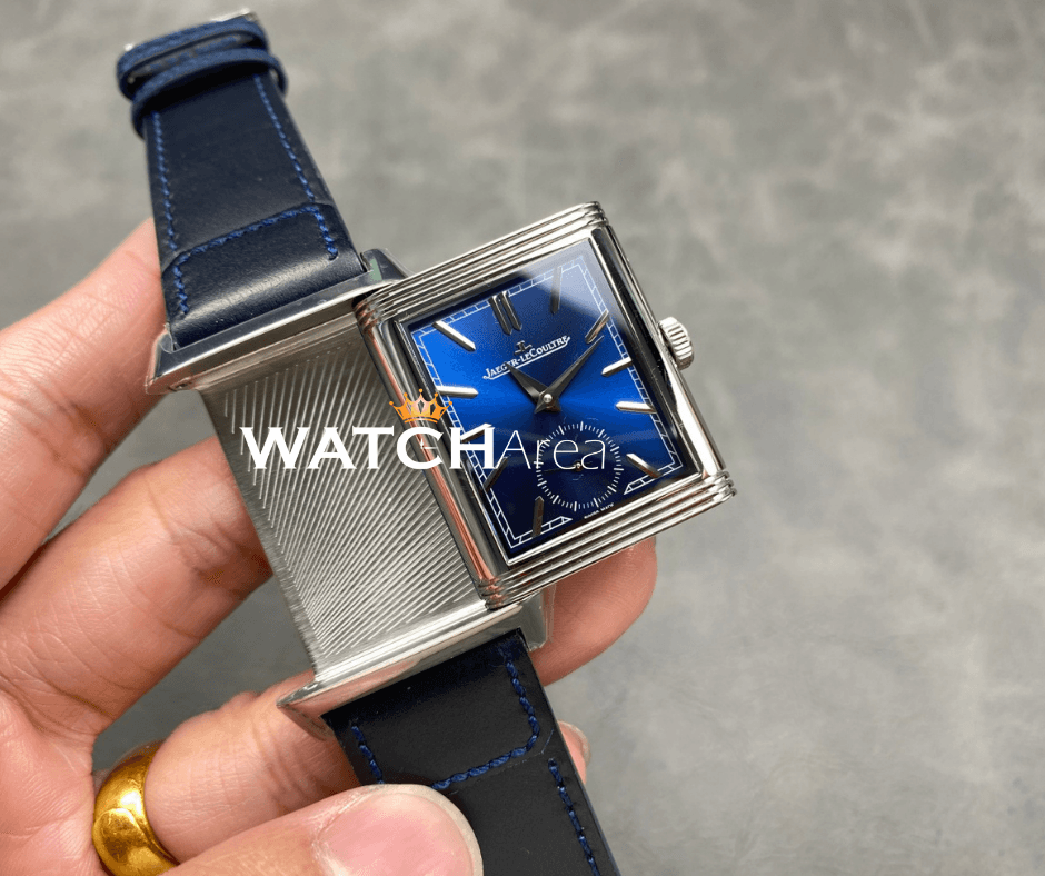 Jaeger-LeCoultre Reverso - Blue/White Dial - Blue Leather Strap 4