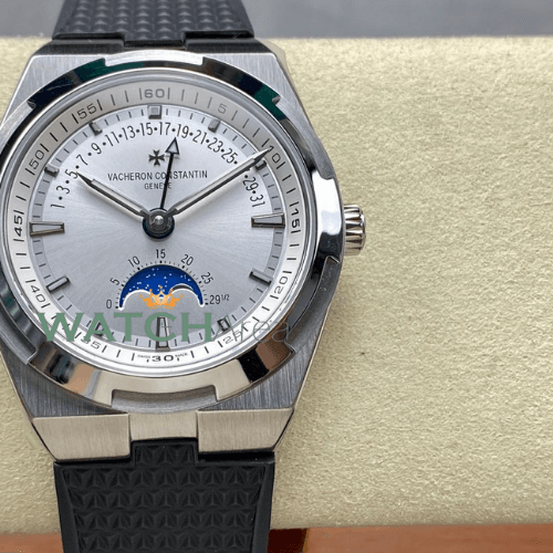 Vacheron Constantin - Overseas/Moon Phase - White Dial - Black Rubber Strap