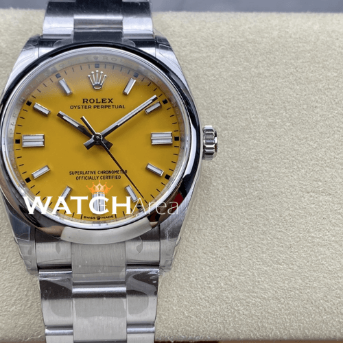 Rolex - Oyster Perpetual - Yellow Dial - Oyster Strap
