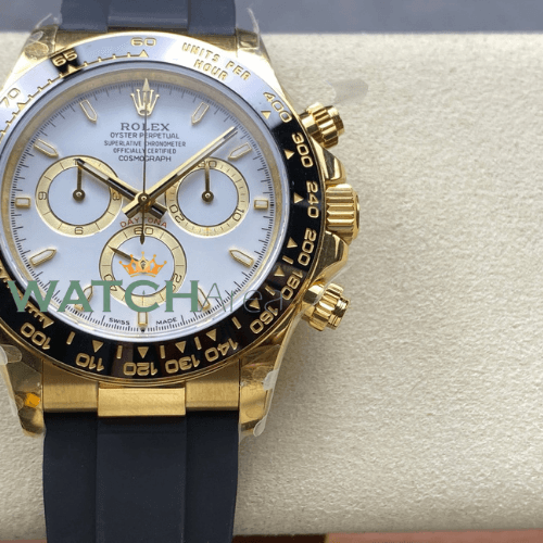 Rolex - Daytona - Gold/White Dial - Black Oysterflex Rubber Dial