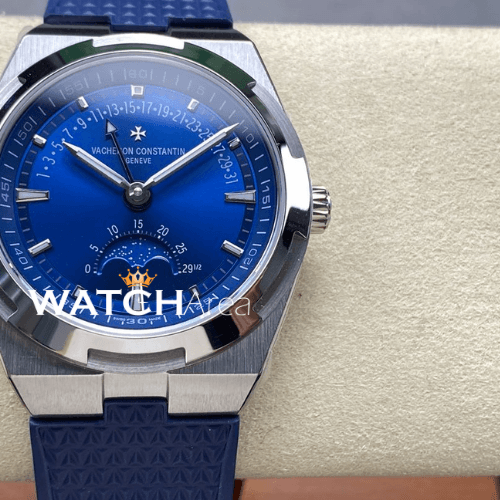 Vacheron Constantin - Overseas/Moon Phase - Blue Dial - Blue Rubber Strap
