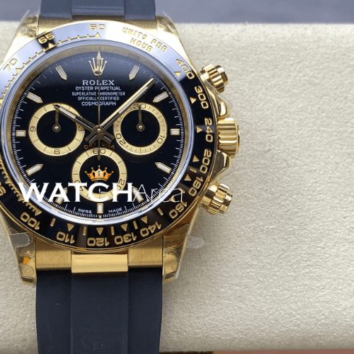 Rolex - Daytona - Black/Gold Dial - Black Oysterflex Rubber Strap