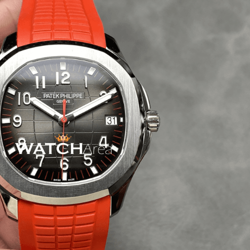 Patek Philippe Aquanaut - Black Dial - Red Strap