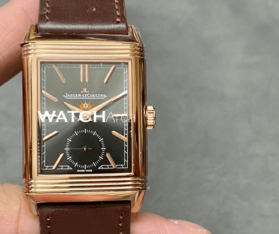 Jaeger-LeCoultre Reverso - Slate Gray/White Dial - Brown Leather Strap