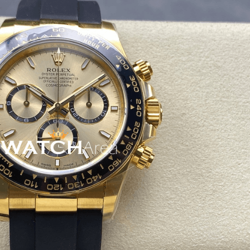 Rolex - Daytona - YG/Black Dial - Black Oysterflex Rubber Strap