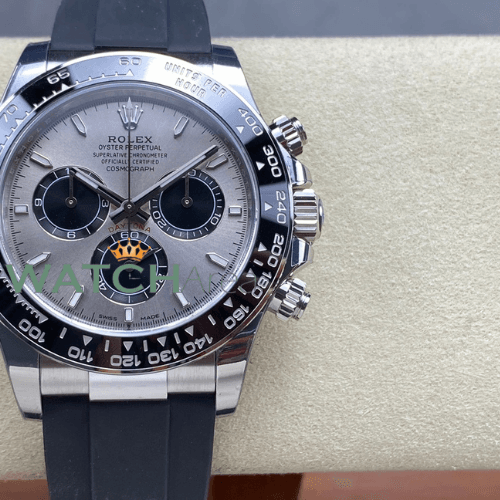 Rolex - Daytona - Ghost Steel & Black Dial - Black Oysterflex Rubber Strap