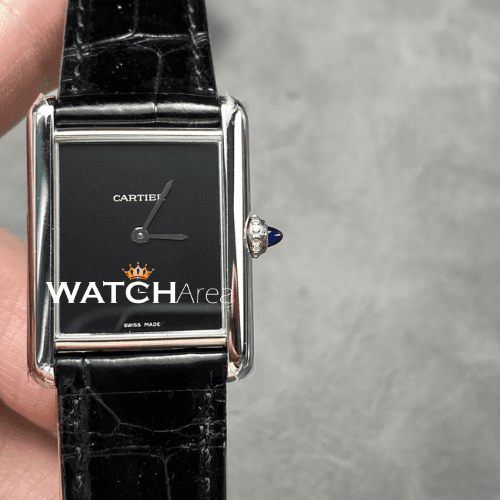 Cartier - Tank Must - Black Dial - Black Leather Strap