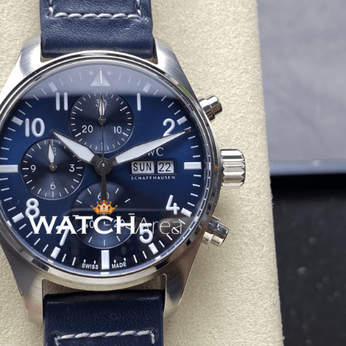 IWC - Pilot's Watch - Blue Dial - Blue Leather Strap