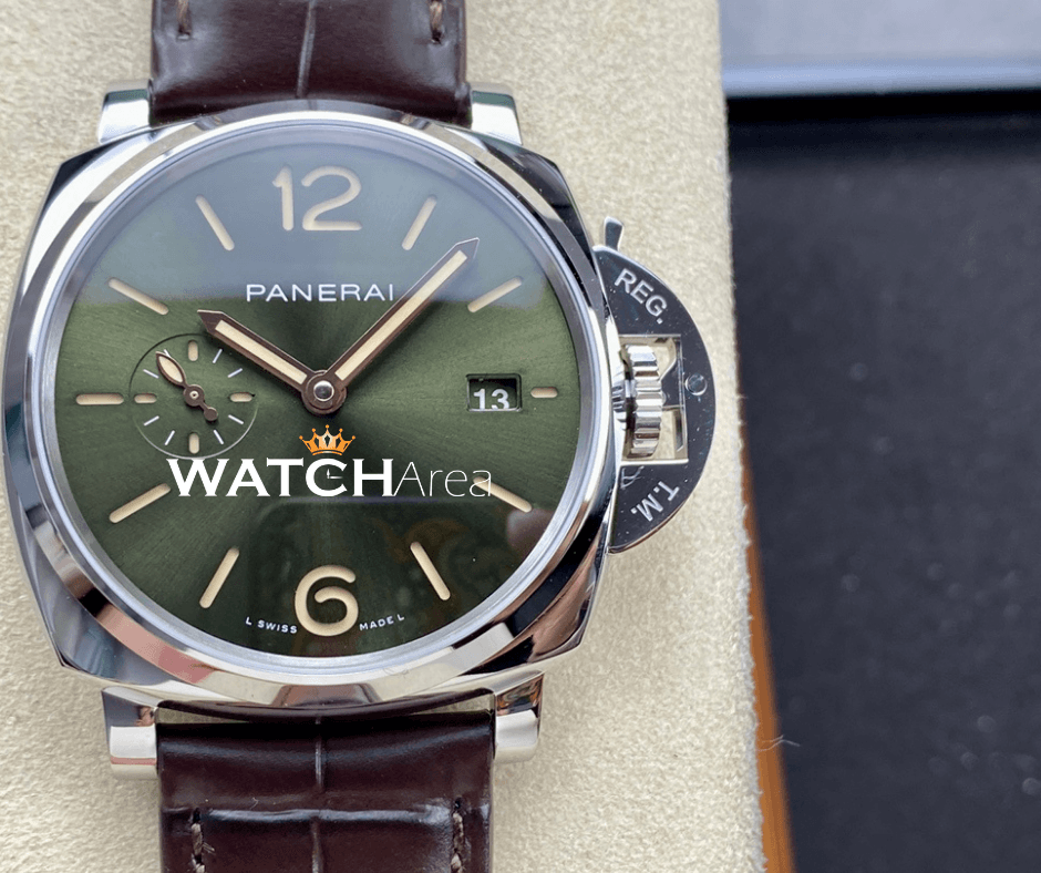 Panerai Luminor Due - Green Dial - Brown Leather Strap