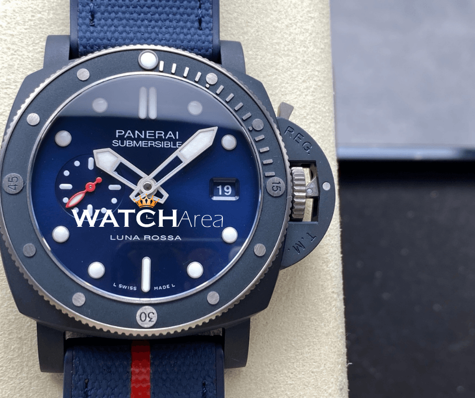 Panerai Submersible Luna Rossa - Blue Dial - Blue Textile & Rubber Strap
