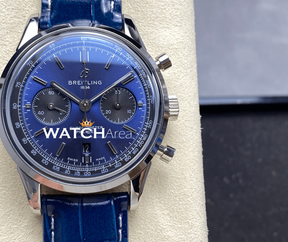 Breitling Chronometer Premier - Blue Dial - Blue Leather Strap