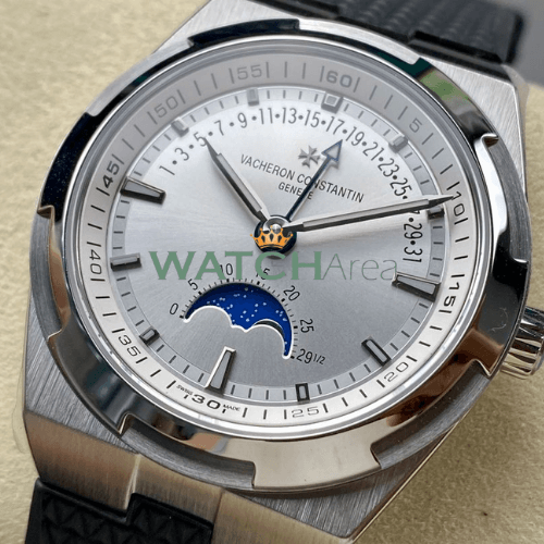 Vacheron Constantin - Overseas/Moon Phase - White Dial - Black Rubber Strap 2