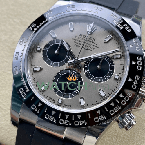 Rolex - Daytona - Silver & Black Dial - Black Oysterflex Rubber Strap 2