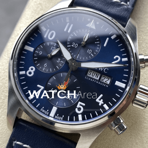 IWC - Pilot's Watch - Blue Dial - Blue Leather Strap 2