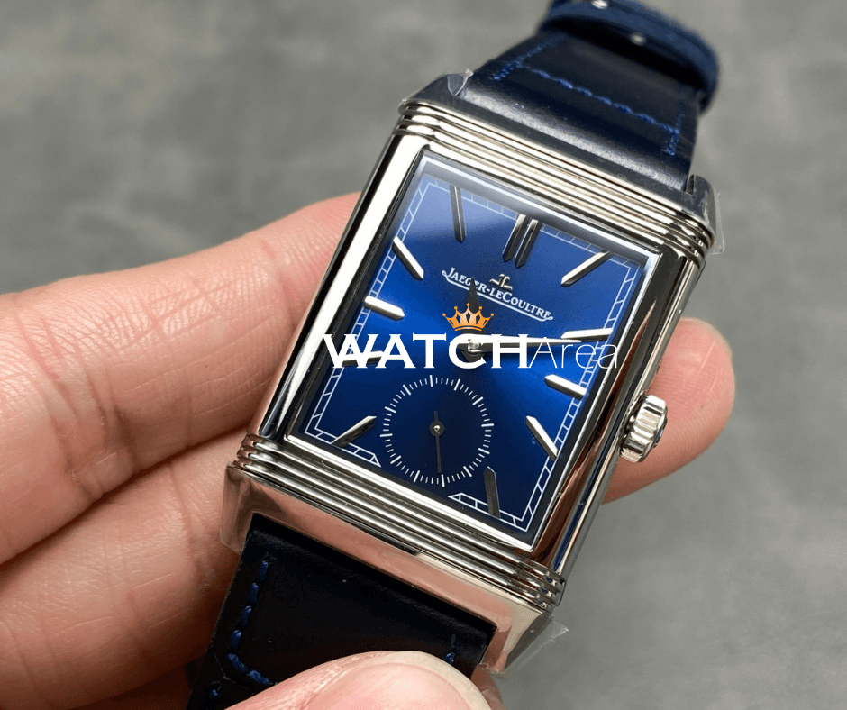Jaeger-LeCoultre Reverso - Blue/White Dial - Blue Leather Strap 2