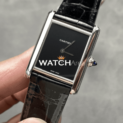 Cartier - Tank Must - Black Dial - Black Leather Strap 2