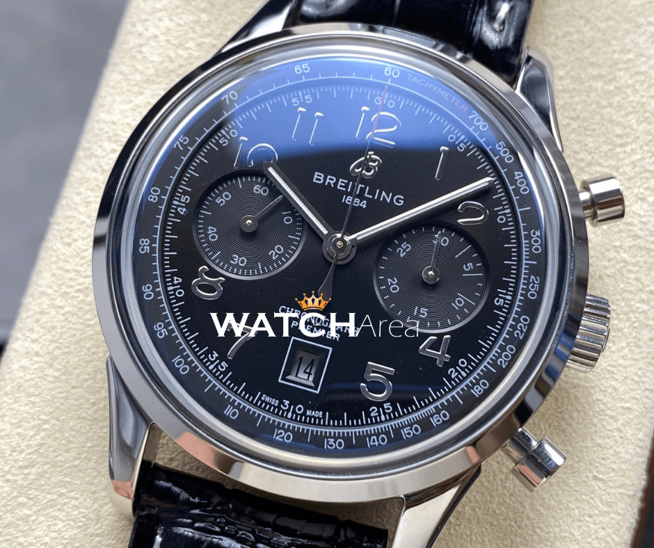 Breitling Chronometer Premier - Black Dial - Black Leather Strap 2