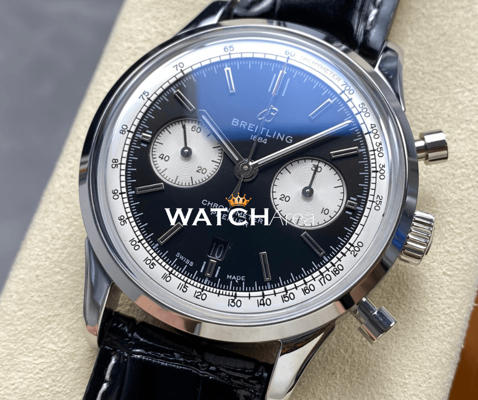 Breitling Chronometer Premier - Black Dial - Black Leather Strap 2