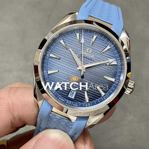 Omega - Seamaster - Sky Blue Dial - Sky Blue Rubber Strap 2