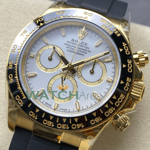 Rolex - Daytona - Gold/White Dial - Black Oysterflex Rubber Dial 2