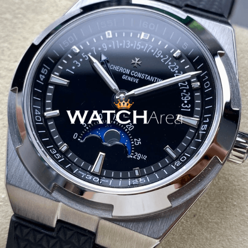 Vacheron Constantin - Overseas/Moon Phase - Black Dial - Black Rubber Strap 2