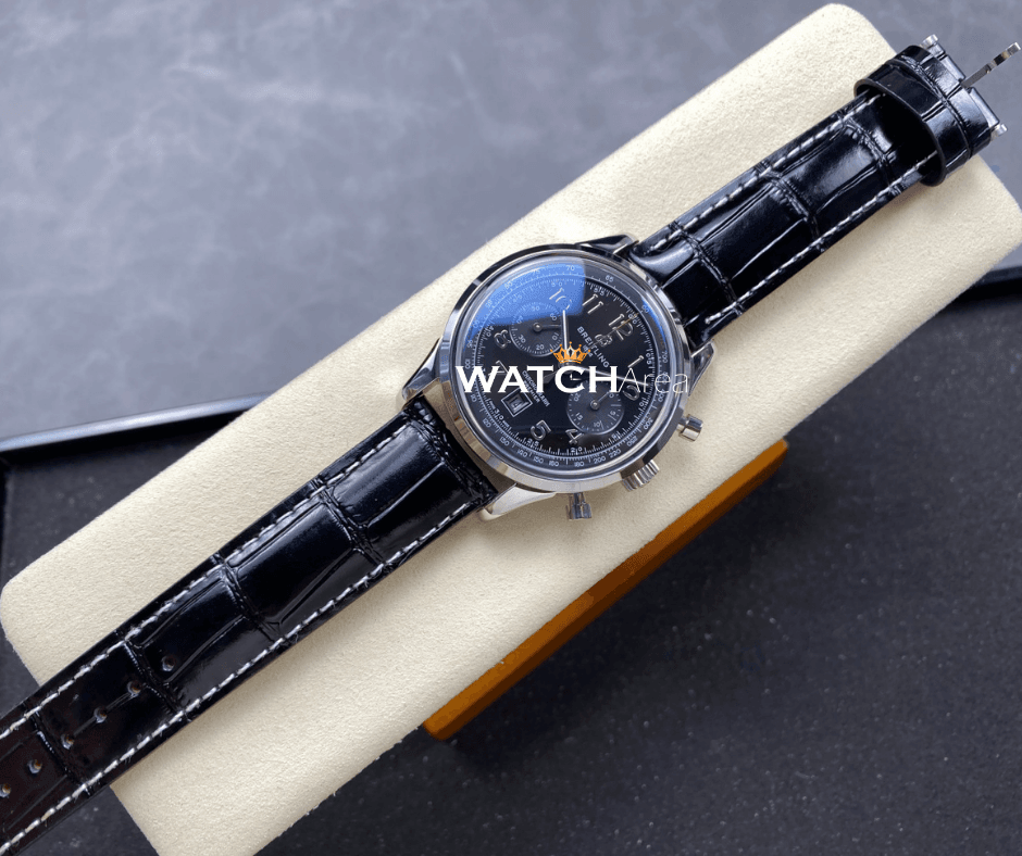 Breitling Chronometer Premier - Black Dial - Black Leather Strap 3