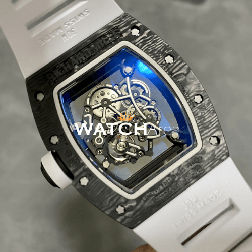 Richard Mille - RM 055 - Transparent Skeleton Dial - White Rubber Strap 6