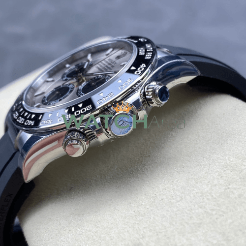 Rolex - Daytona - Ghost Steel & Black Dial - Black Oysterflex Rubber Strap 3