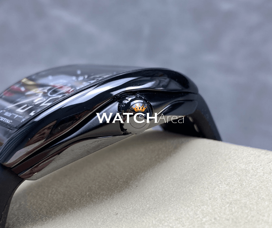 Franck Muller Vanguard - Black Dial - Black Nylon & Rubber Strap 3