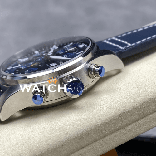 IWC - Pilot's Watch - Blue Dial - Blue Leather Strap 4