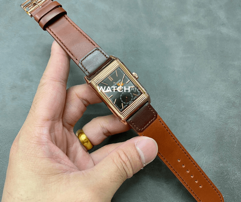 Jaeger-LeCoultre Reverso - Slate Gray/White Dial - Brown Leather Strap 4