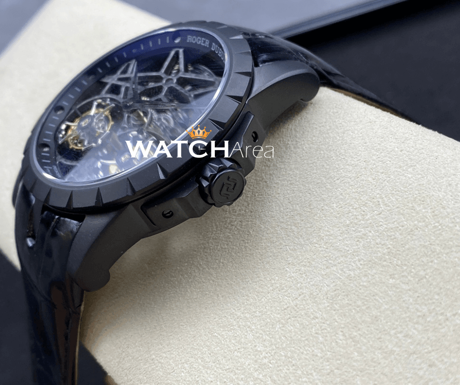 Roger Dubuis Excalibur - Black Titanium Case - Black Leather Strap 4