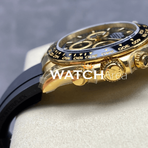 Rolex - Daytona - Black/Gold Dial - Black Oysterflex Rubber Strap 4