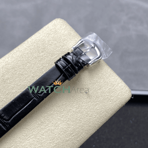 Cartier - Baignoire - White Dial - Diamond Bezel - Black Leather Strap 5