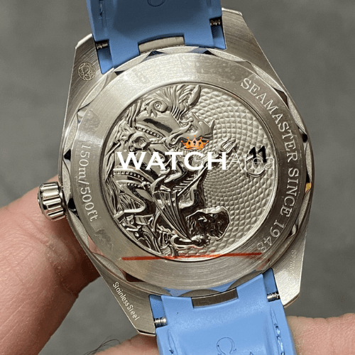 Omega - Seamaster - Sky Blue Dial - Sky Blue Rubber Strap 7