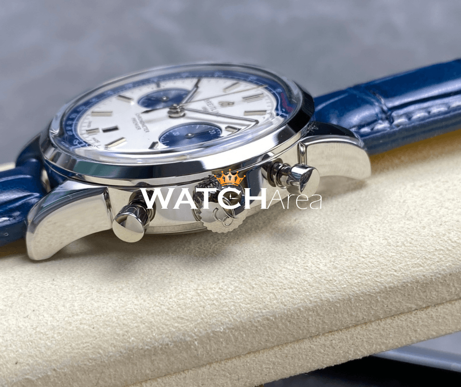 Breitling Chronometer Premier - White Dial - Blue Leather Strap 4