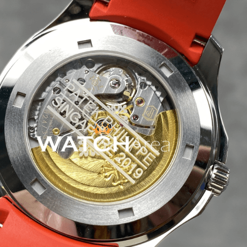 Patek Philippe Aquanaut - Black Dial - Red Strap 8