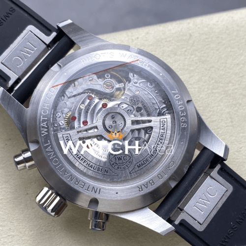 IWC - Pilot's Watch - Black Dial - Black Rubber Strap 7