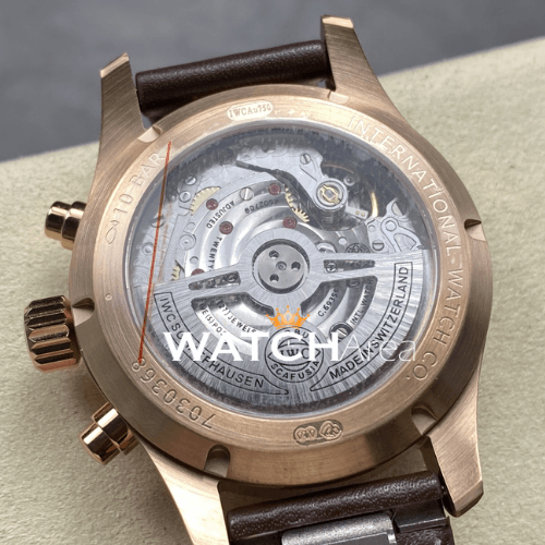 IWC - Pilot's Watch - Green Dial - RG Case - Brown Leather Strap 7