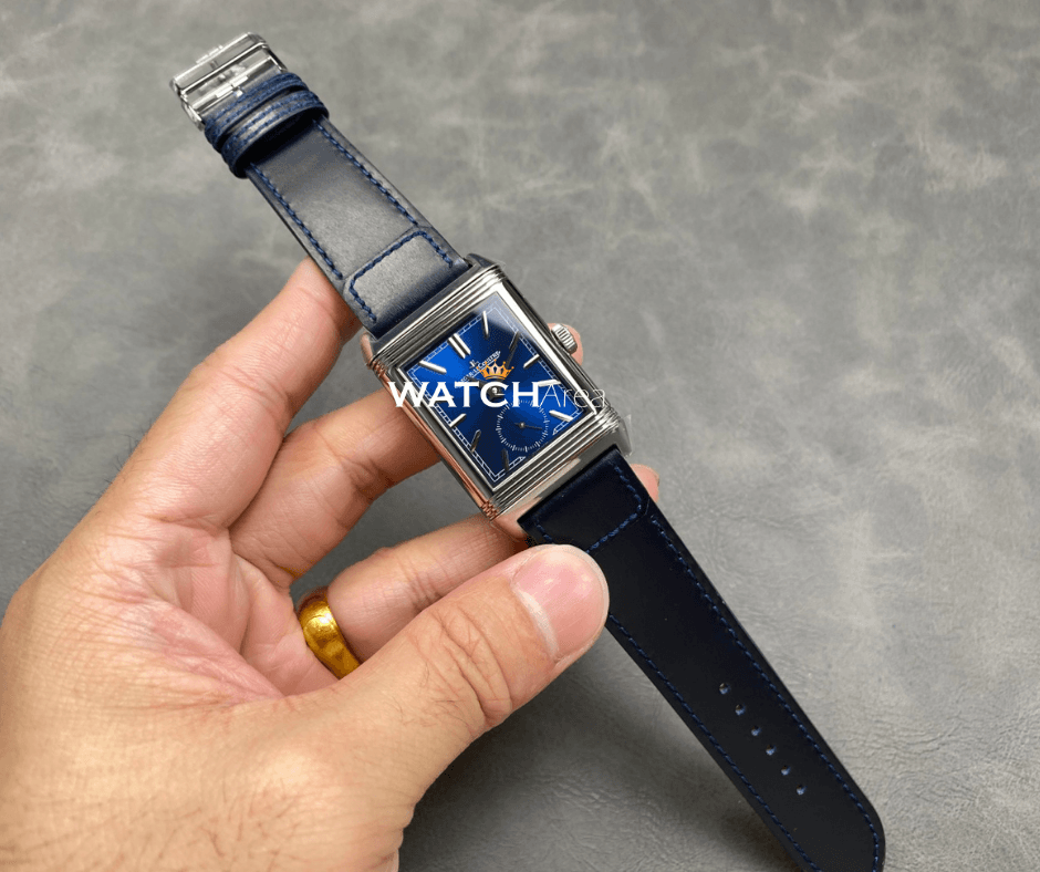 Jaeger-LeCoultre Reverso - Blue/White Dial - Blue Leather Strap 3