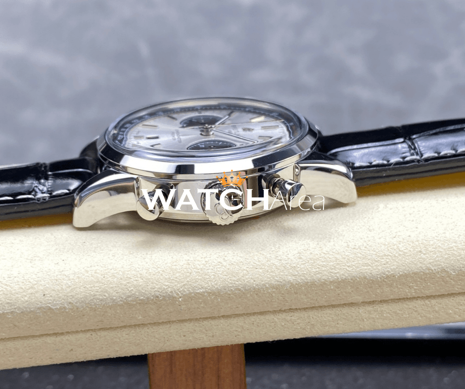 Breitling Chronometer Premier - Silver Dial - Black Leather Strap 4