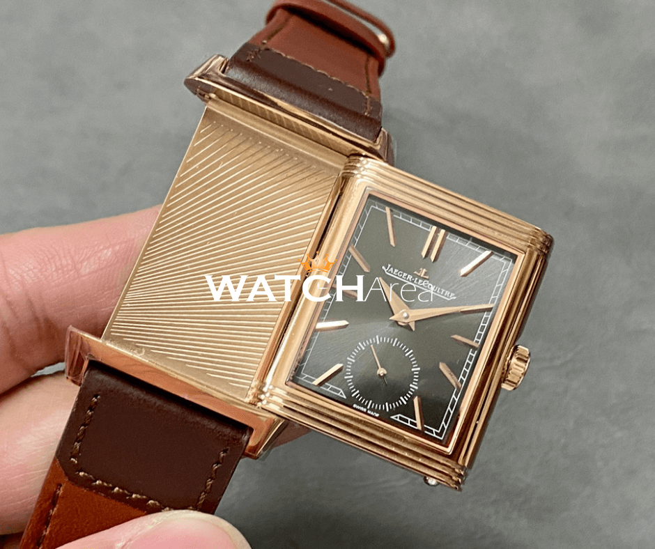Jaeger-LeCoultre Reverso - Slate Gray/White Dial - Brown Leather Strap 3