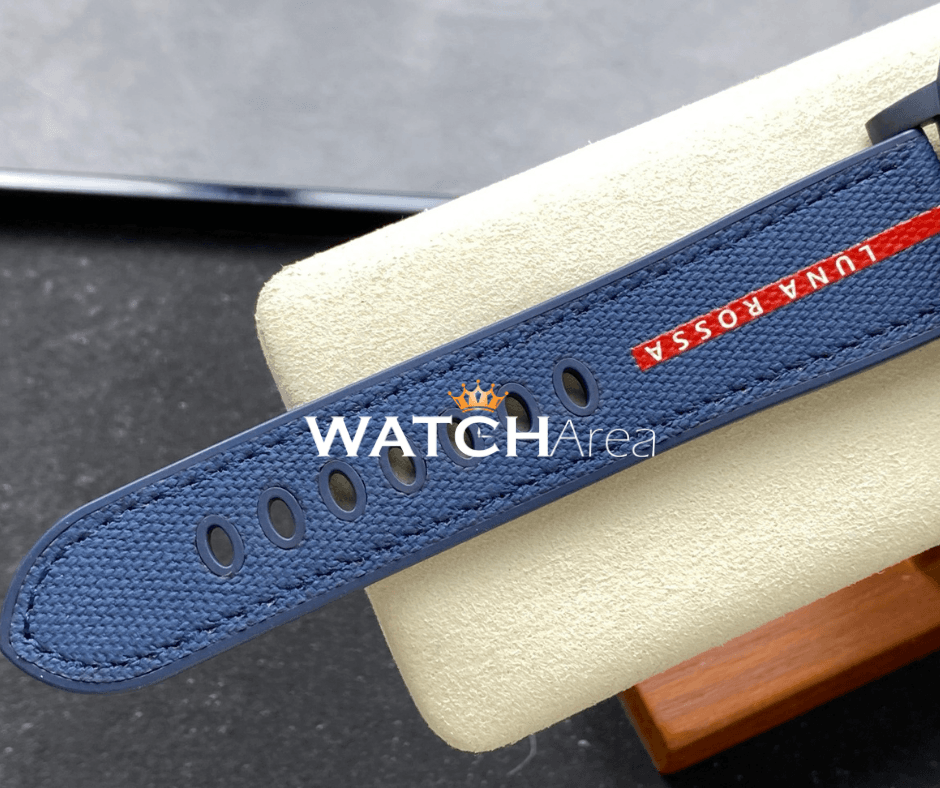 Panerai Submersible Luna Rossa - Blue Dial - Blue Textile & Rubber Strap 8